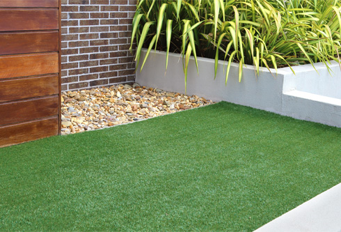 artificial grass laid in small private garden